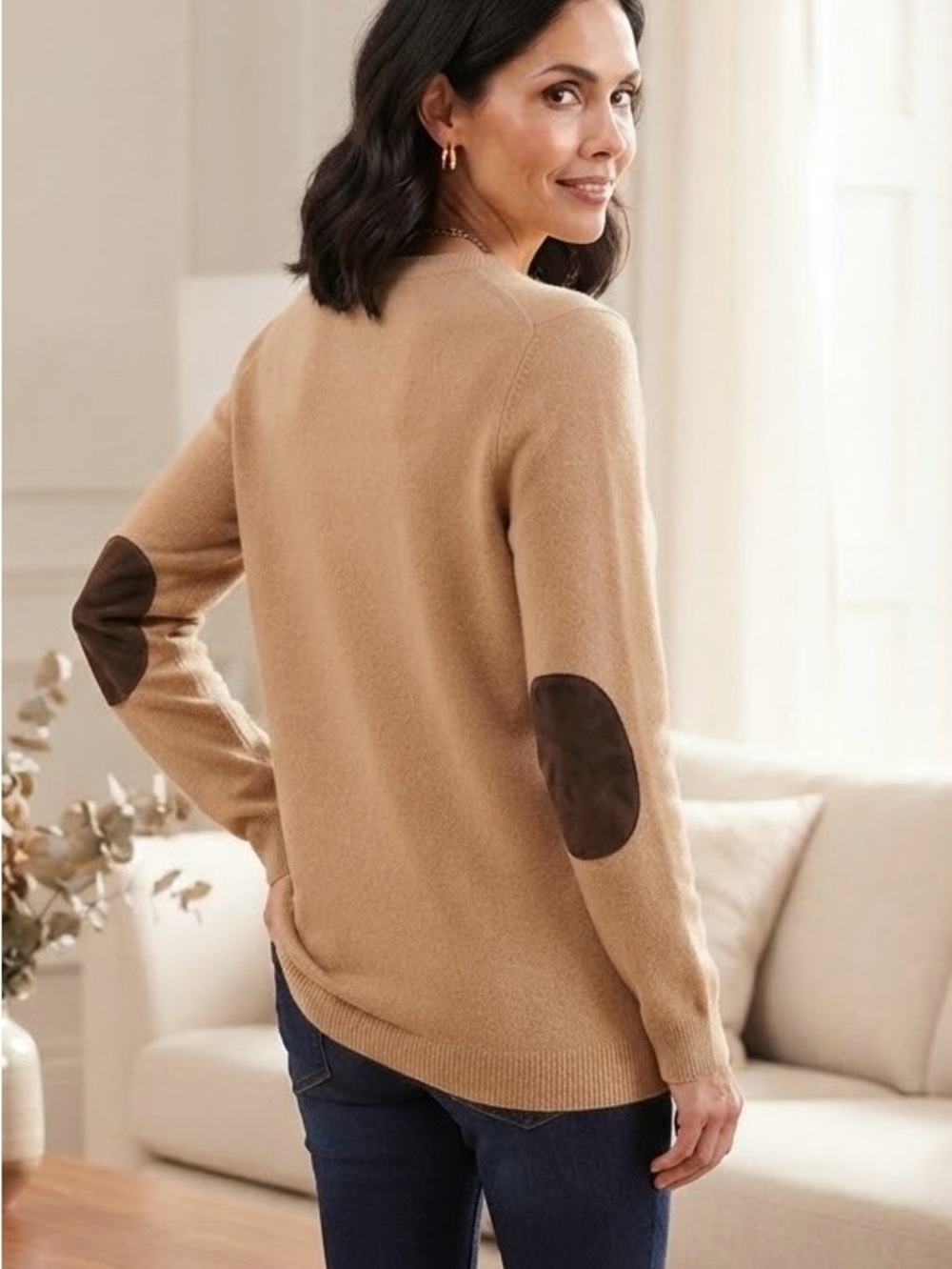 Polo by Ralph Lauren | Camel Wool/Cashmere Blend Sweater with Elbow Patches | Sz